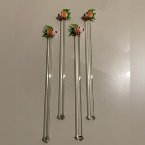Vintage set of 4, fish, stir sticks